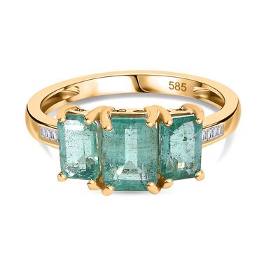 AAA Smaragd und Diamant Ring in 585 Gold - 2,32 ct.