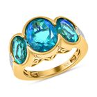 Paraiba Pfau Triplett Quarz und Zirkon-Ring - 6,86 ct. image number 3